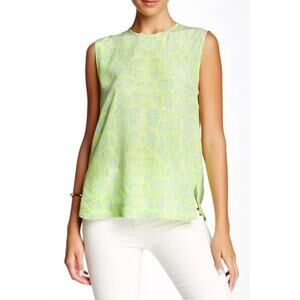 Equipment Kyle Green Snake Print Sleeveless Blouse
